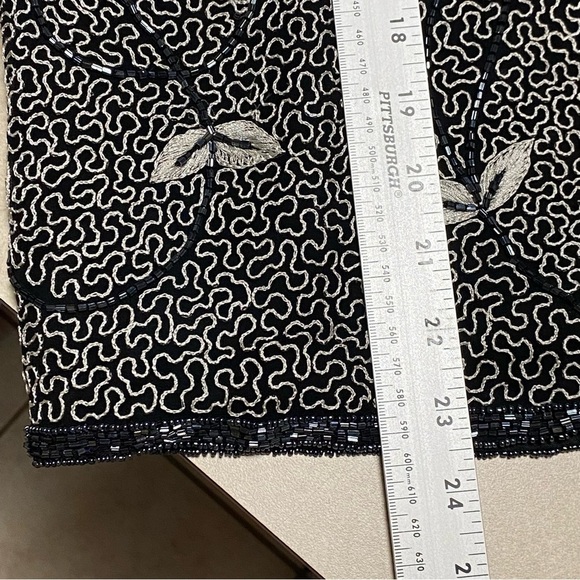 Adrianna Papell Jacket Women’s Size 16 Gray 100% Silk Beaded embroidered Jacket - Picture 15 of 16